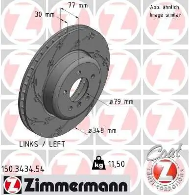 Bremsscheibe ZIMMERMANN 150.3434.54 Bild Bremsscheibe ZIMMERMANN 150.3434.54