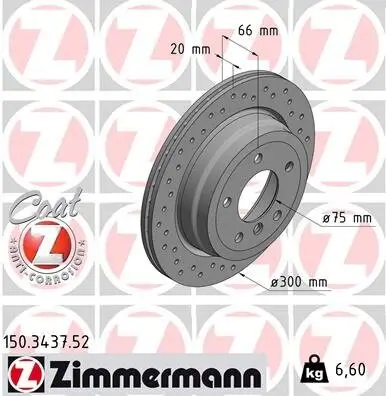 Bremsscheibe ZIMMERMANN 150.3437.52