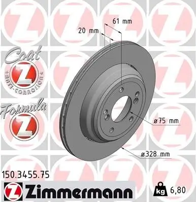 Bremsscheibe ZIMMERMANN 150.3455.75