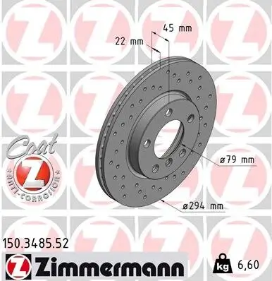 Bremsscheibe Vorderachse ZIMMERMANN 150.3485.52