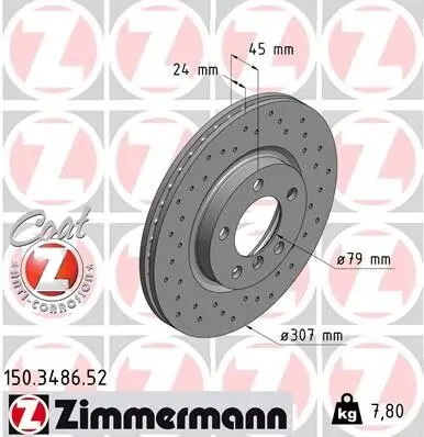 Bremsscheibe Vorderachse ZIMMERMANN 150.3486.52