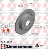 Bremsscheibe Hinterachse ZIMMERMANN 150.3489.20