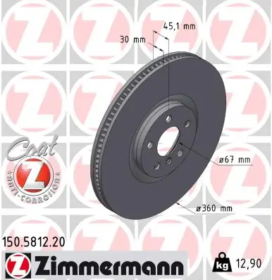 Bremsscheibe Vorderachse ZIMMERMANN 150.5812.20