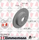 Bremsscheibe Hinterachse ZIMMERMANN 155.3906.20