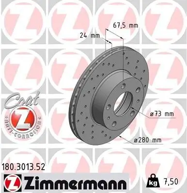 Bremsscheibe Vorderachse ZIMMERMANN 180.3013.52