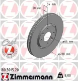 Bremsscheibe Vorderachse ZIMMERMANN 180.3015.20