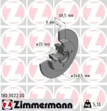 Bremsscheibe Hinterachse ZIMMERMANN 180.3022.00