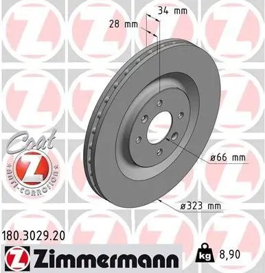 Bremsscheibe ZIMMERMANN 180.3029.20