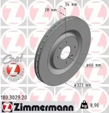 Bremsscheibe Vorderachse ZIMMERMANN 180.3029.20