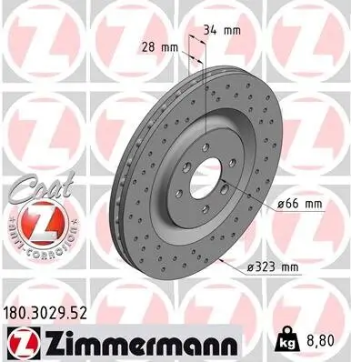 Bremsscheibe ZIMMERMANN 180.3029.52