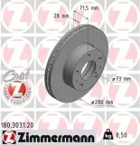 Bremsscheibe Vorderachse ZIMMERMANN 180.3031.20
