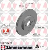 Bremsscheibe ZIMMERMANN 200.2514.20