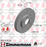 Bremsscheibe Vorderachse ZIMMERMANN 200.2515.20