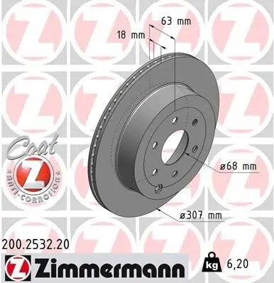 Bremsscheibe ZIMMERMANN 200.2532.20