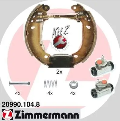 Bremsbackensatz Hinterachse ZIMMERMANN 20990.104.8