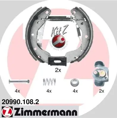 Bremsbackensatz Hinterachse ZIMMERMANN 20990.108.2