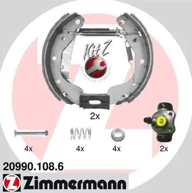 Bremsbackensatz Hinterachse ZIMMERMANN 20990.108.6