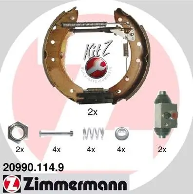 Bremsbackensatz ZIMMERMANN 20990.114.9