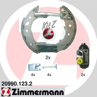 Bremsbackensatz Hinterachse ZIMMERMANN 20990.123.2 Bild Bremsbackensatz Hinterachse ZIMMERMANN 20990.123.2