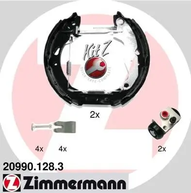 Bremsbackensatz Hinterachse ZIMMERMANN 20990.128.3