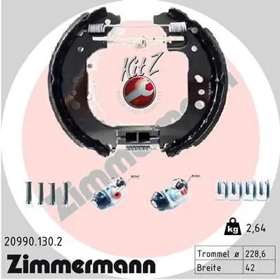 Bremsbackensatz Hinterachse ZIMMERMANN 20990.130.2