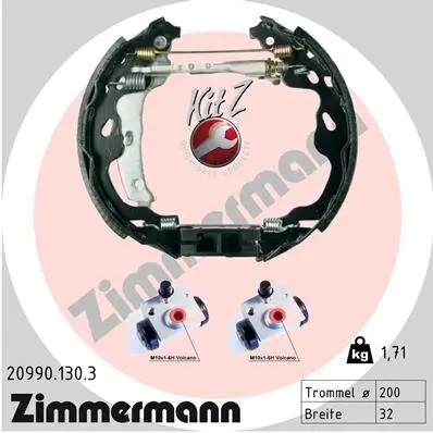 Bremsbackensatz Hinterachse ZIMMERMANN 20990.130.3