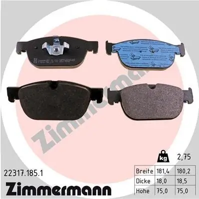 Bremsbelagsatz, Scheibenbremse Vorderachse ZIMMERMANN 22317.185.1
