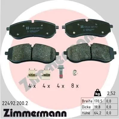 Bremsbelagsatz, Scheibenbremse ZIMMERMANN 22492.200.2