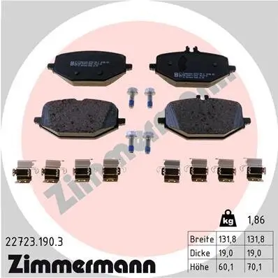 Bremsbelagsatz, Scheibenbremse Hinterachse ZIMMERMANN 22723.190.3