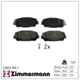 Bremsbelagsatz, Scheibenbremse Vorderachse ZIMMERMANN 22803.185.1