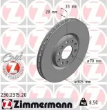 Bremsscheibe Vorderachse ZIMMERMANN 230.2315.20