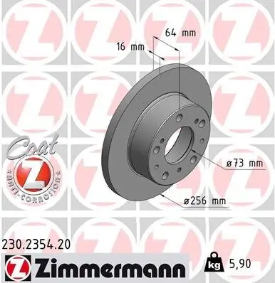 Bremsscheibe ZIMMERMANN 230.2354.20