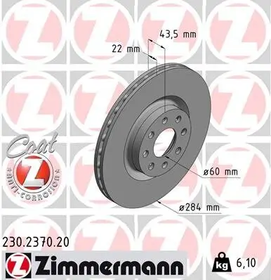 Bremsscheibe Vorderachse ZIMMERMANN 230.2370.20