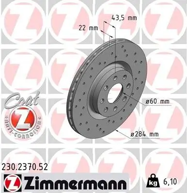 Bremsscheibe Vorderachse ZIMMERMANN 230.2370.52