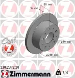 Bremsscheibe Hinterachse ZIMMERMANN 230.2372.20