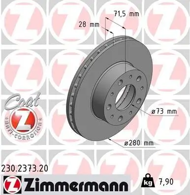 Bremsscheibe ZIMMERMANN 230.2373.20