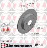 Bremsscheibe Hinterachse ZIMMERMANN 230.2379.20