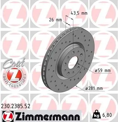 Bremsscheibe Vorderachse ZIMMERMANN 230.2385.52