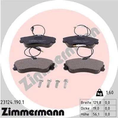 Bremsbelagsatz, Scheibenbremse ZIMMERMANN 23124.190.1 Bild Bremsbelagsatz, Scheibenbremse ZIMMERMANN 23124.190.1