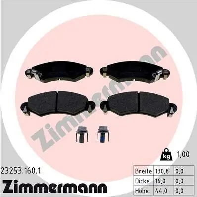 Bremsbelagsatz, Scheibenbremse Vorderachse ZIMMERMANN 23253.160.1