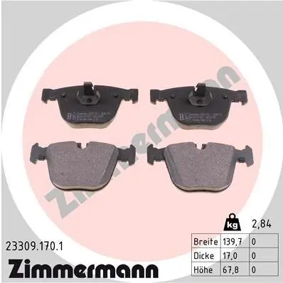 Bremsbelagsatz, Scheibenbremse Hinterachse ZIMMERMANN 23309.170.1