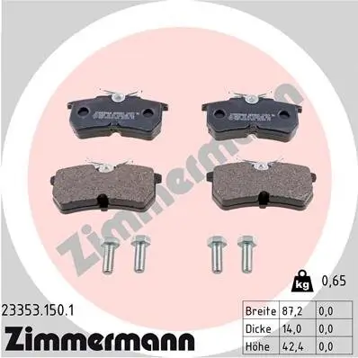 Bremsbelagsatz, Scheibenbremse ZIMMERMANN 23353.150.1 Bild Bremsbelagsatz, Scheibenbremse ZIMMERMANN 23353.150.1