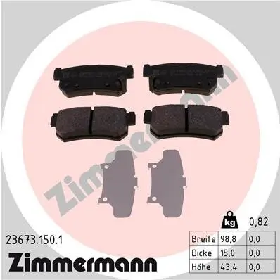 Bremsbelagsatz, Scheibenbremse Hinterachse ZIMMERMANN 23673.150.1