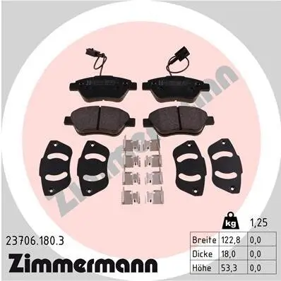 Bremsbelagsatz, Scheibenbremse ZIMMERMANN 23706.180.3