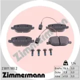 Bremsbelagsatz, Scheibenbremse Hinterachse ZIMMERMANN 23811.180.2
