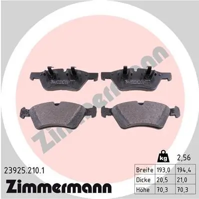 Bremsbelagsatz, Scheibenbremse ZIMMERMANN 23925.210.1