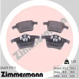 Bremsbelagsatz, Scheibenbremse Hinterachse ZIMMERMANN 24011.177.1