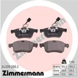 Bremsbelagsatz, Scheibenbremse Vorderachse ZIMMERMANN 24339.200.2
