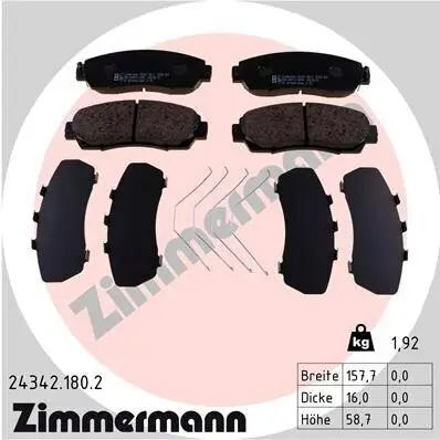 Bremsbelagsatz, Scheibenbremse Vorderachse ZIMMERMANN 24342.180.2