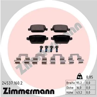 Bremsbelagsatz, Scheibenbremse Hinterachse ZIMMERMANN 24537.160.2